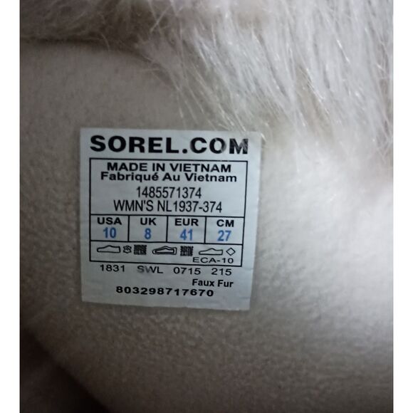 SOREL: Tan Tall Lace Up Winter Boots (Waterproof/Wool Inside) Women's Size 10 - Picture 7 of 7